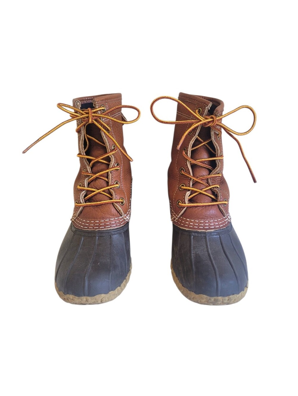 LLBean Duck Boots Classic Leather & Rubber Flannel Lined Womens 6